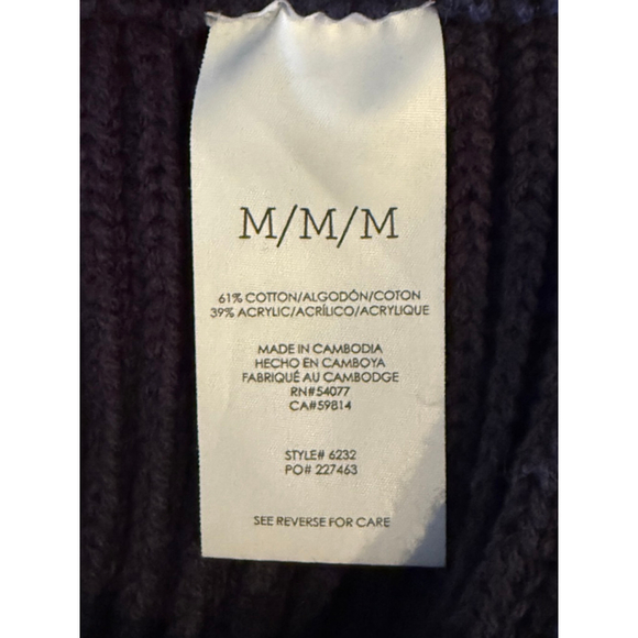 Cabi Navy Utopia Asymmetrical Sweater Size Medium EUC - Picture 5 of 5